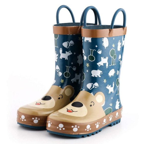 KomForme Kids Girl Boy Rain Boots, Waterproof Rubber Size 12 - Picture 1 of 7